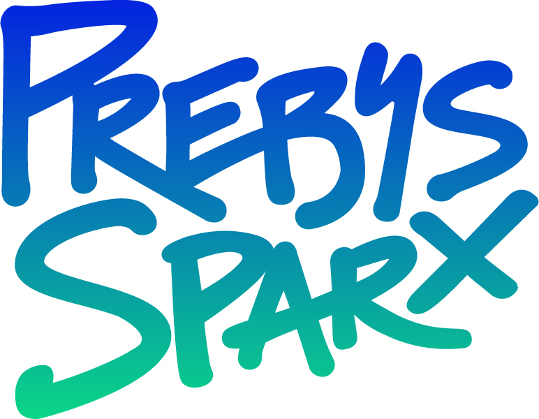 Prebys Sparx logo with blue to green gradient