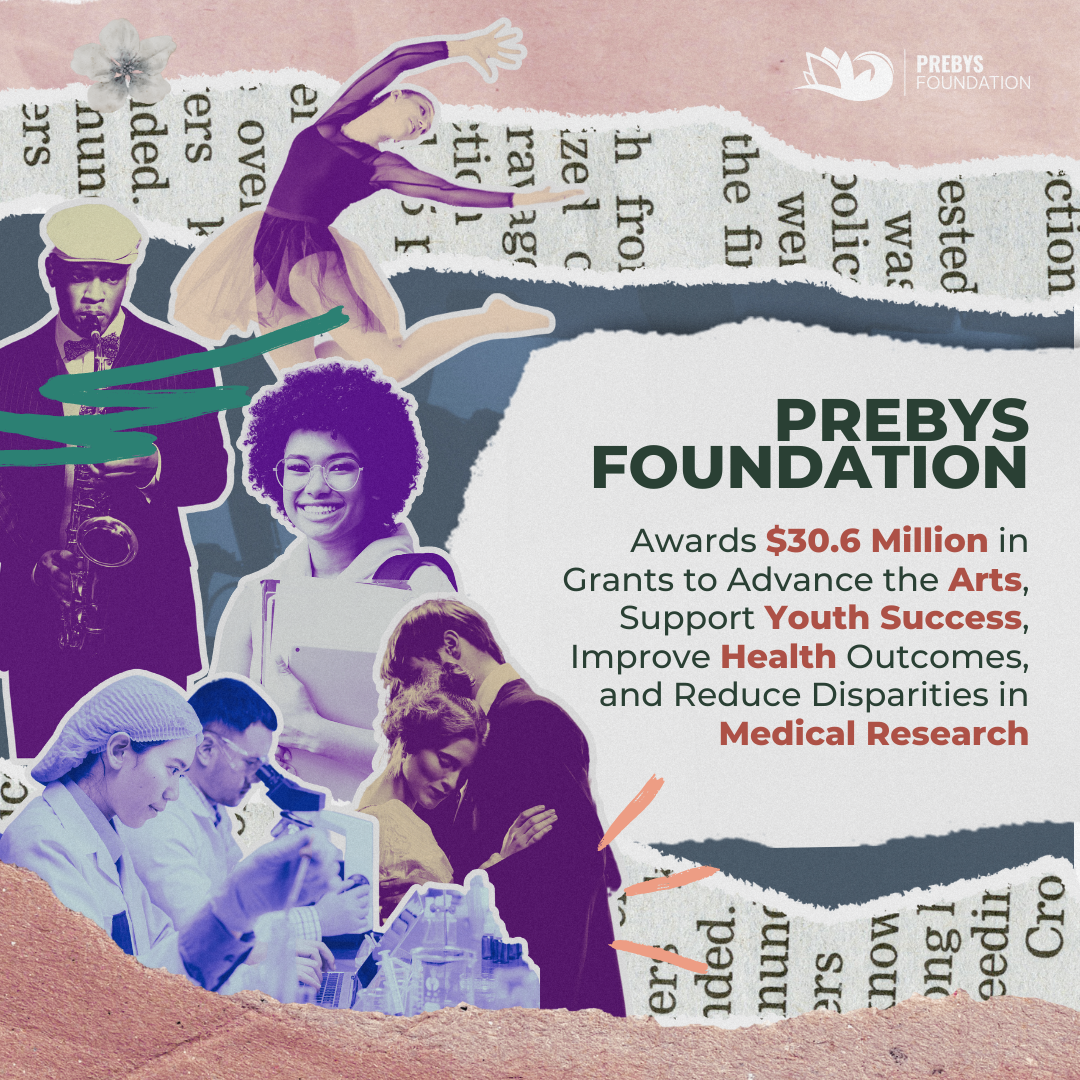 Newspaper clippings announce Prebys awards 30.6 million, individuals from each program are represented